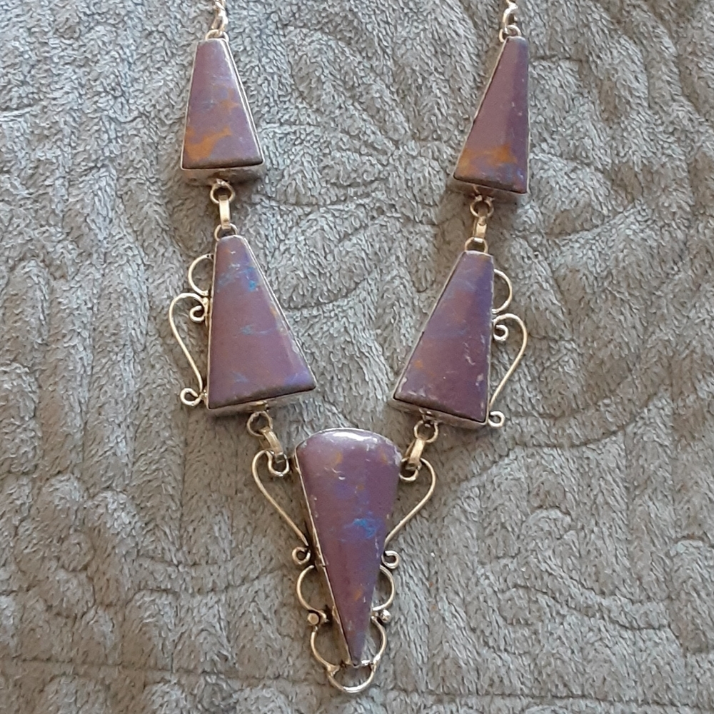 Copper turquoise handcrafted necklace